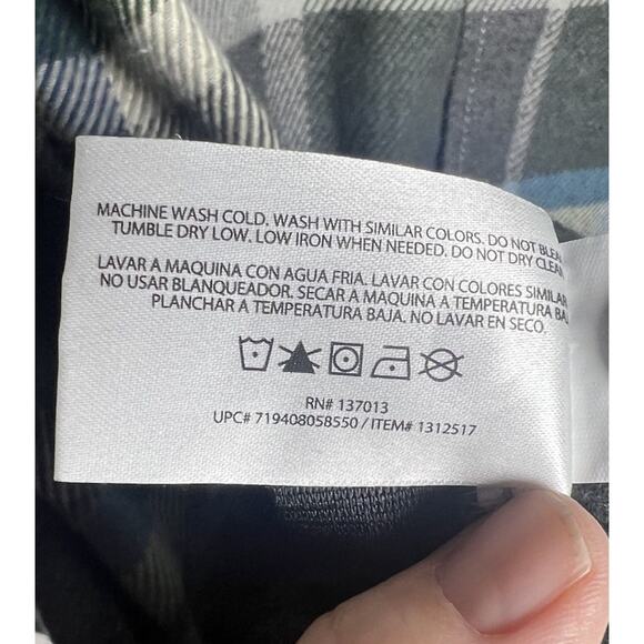 Orvis Heavyweight Flannel Shirt Shacket Pockets Green & Blue Plaid Size XL - Picture 9 of 12